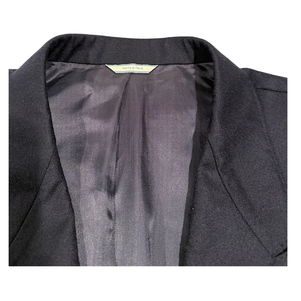 Everett Hall Navy Blue Blazer Loro Piana‎ Super 130s Wool Made in Italy Mens 46R